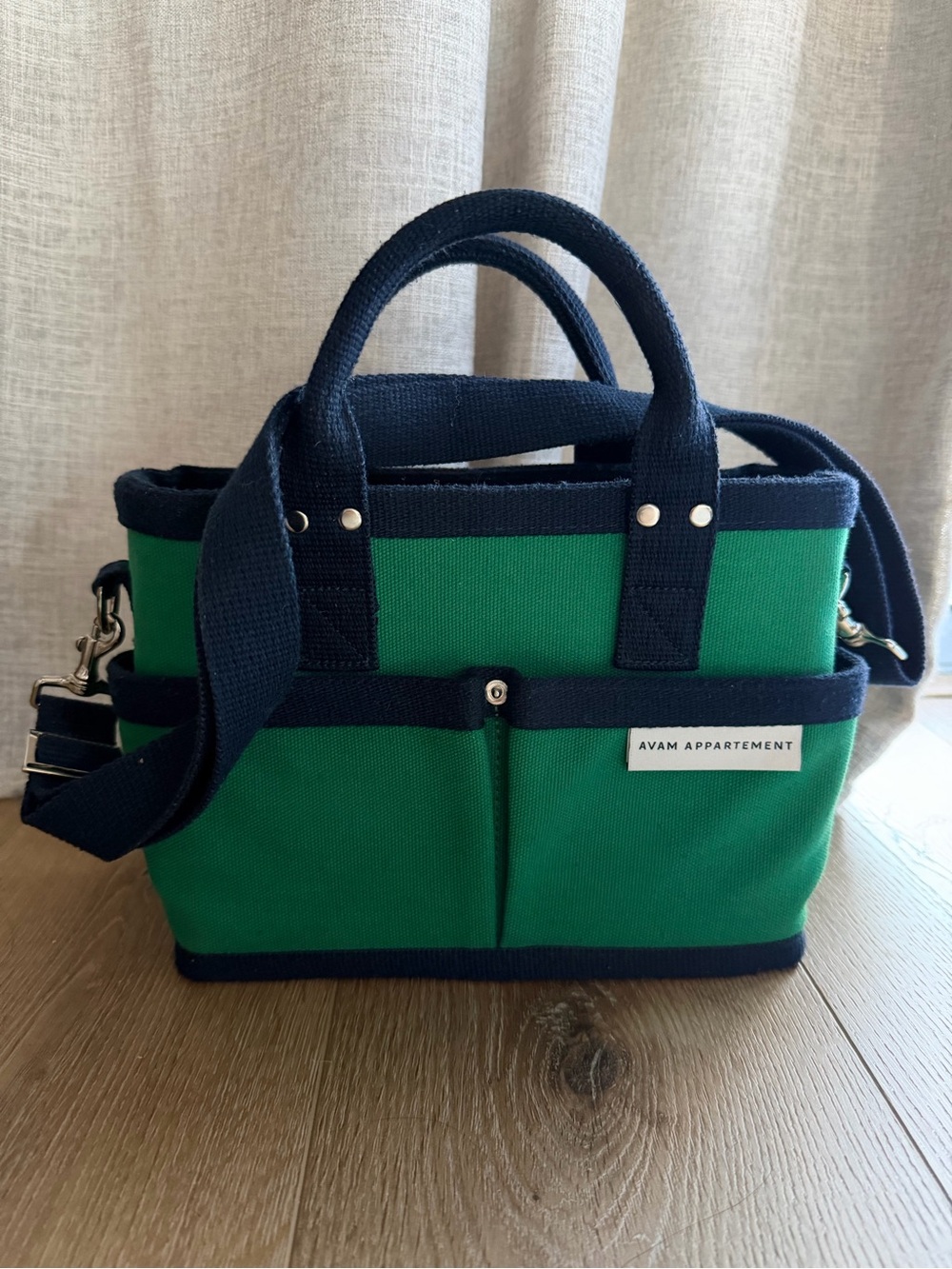 AVAM Appartement Green and Navy Tumbler bag size Small